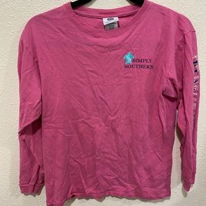 Pink simply southern kids long sleeve T-shirt